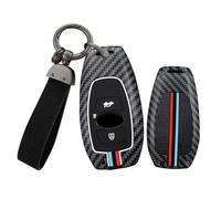 TECART Funda para llave de coche compatible con Subaru XV E-Boxer Legecy Impreza WRX XV BRZ Levorg Trezia para Toyota GR86 Carcasa de llave de metal Silicona 3 Botones Patrón de Fibra de Carbono