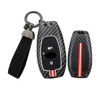 TECART Funda para llave de coche compatible con Subaru XV E-Boxer Legecy Impreza WRX XV BRZ Levorg Trezia para Toyota GR86 Carcasa de llave de metal Silicona 3 Botones Patrón de Fibra de Carbono