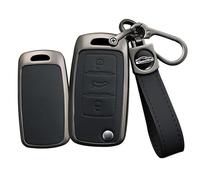 TECART Funda plegable para llave de coche inteligente, compatible con VW Caddy Jetta Beetle EOS Golf 4 5 6 Polo Passat 3BG 3B Scirocco Touran Tiguan piel aleación de zinc funda protectora accesorios 3