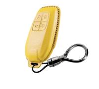TECART Llavero apto para Ferrari SF90 F430 488 458 812 F12 Roma F8 LaFerrari Protofino Cuero Smart Auto Key Funda 4 Botones Funda para llave de coche Accesorios -Amarillo