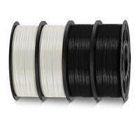 TECBEARS Filamento ABS 1,75mm 4KG Negro + Blanc, Resistente al Calor, Alta Resistencia a Impactos, Filamento de Impresión 3D Duradero, 1 kg por Bobina, 4 Rollos