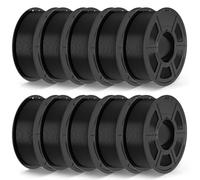 TECBEARS Filamento PLA+ 1,75 mm Bundle Negro 10KG, Upgrade PLA+ 2.0, Filamento de Impresión 3D más Robusto y más Resistente, 10 Bobinas, 1 kg por Bobina, Precisión Dimensional +/- 0,02 mm