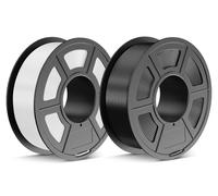 TECBEARS Filamento PLA+ 1,75 mm Negro + Blanco 2 KG, Upgrade PLA+ 2.0, Filamento de Impresión 3D más Robusto y más Resistente, 2 Bobinas, 1 kg por Bobina, Precisión Dimensional +/- 0,02 mm