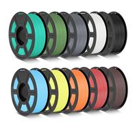 TECBEARS Filamento PLA Matte Bundle 1.75 mm 10KG, 30-600mm/s Filamento PLA Rápido para Impresora 3D, 1kg Bobina, Negro, Blanco, Gris, Azul, Chocolate, Naranja, Rojo, Verde, Verde Oliva, Amarillo