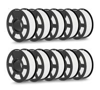TECBEARS Filamento PLA Matte Bundle 1.75 mm Blanco 10KG, 30-600mm/s Filamento PLA Rápido para Impresora 3D, Rollo PLA Mate 1kg Bobina, Precisión Dimensional +/- 0.02 mm
