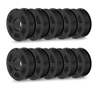 TECBEARS Filamento PLA Matte Bundle 1.75 mm Negro 10KG, 30-600mm/s Filamento PLA Rápido para Impresora 3D, Rollo PLA Mate 1kg Bobina, Precisión Dimensional +/- 0.02 mm