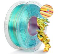 TECBEARS Filamento PLA SILK 1.75mm 1KG, Tricolor Filamento PLA+ Bobina de 1KG, 360° revela colores variados, Precisión Dimensional +/- 0.02mm, PLA Seta Tricolore Rojo+Giallo+Verde