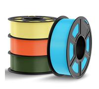 TECBEARS PLA Filamento 1.75mm Pack Multicolor 4KG | Embalaje al vacío, ±0,02 mm, 1 kg por bobina, para la creación de modelos(Azul celeste+Chocolate+Ros Amarillo)