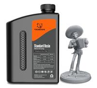 TECBEARS Resina para impresora 3D, 2 kg, UV 405 nm estándar, fotopolímero de resina, con alta precisión, curado rápido para 4K/8K LCD/DLP/SLA, impresión 3D, 2000 g, gris