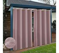 TECDOTO Cortinas para Exterior para Patio, Cortinas Impermeables y Resistentes a la Intemperie Opacas para Interiores y Exteriores con Ojales, 1 Panel, Rosa, An213cm xAl259cm