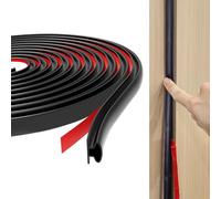 TECDW 15m Tira de Sellado para Puertas, Burlete Puerta Entrada, Tira de Sellado Junta Autoadhesiva para Ventanas, D-Tipo Goma Burlete Puerta, Aislante Burlete para Prevenir el Ruido y Viento (Negro)