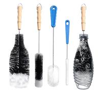 TECDW 4Pcs Set Cepillo para Botellas de Cristal,Cepillo Adecuado para Botellas SodaStream, Mango Largo Cepillo Limpieza hogar Limpieza sin arañazos,para Lavar Termos,BiberóN, Botella para Beber etc.