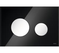 Placa de accionamiento TECE WC Vidrio TECEloop para tecnología de doble cantidad, 9240654, Color: Vidrio Negro, Botón Blanco