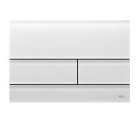 TECE TECEsquare II Placa de accionamiento WC doble volumen, vidrio blanco satina