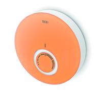 TECEfloor tapa de termostato de diseño DT, 77400017, Color: Cristal naranja - carcasa blanca