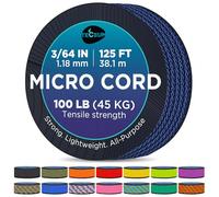 TECEUM Micro Paracord - Azul marino - 1,18 mm x 38 m - Cuerda de micro utilidad - Cuerda de paracaídas trenzada fina de nailon poliéster - Reemplazo de campanilla de viento - Cuerda fuerte de