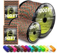 TECEUM Paracord Tipo III 550 Camo Mixto - 30 m - 4mm - Cuerda Táctica MIL-SPEC - Equipo y Suministros de Camping, Senderismo y Pesca - Cuerda Paracaídas EDC - Cuerda de Supervivencia Fuerte(100ft) 766