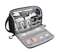 Tech Bag Organizer, Large Open Waterproof Electronics Storage Case | Scratch Resistant Carrying Pouch for Power Banks, Memory Cards, Travel, Office, School, Hotels, Trenes, Cars, Camping