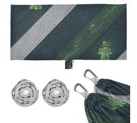 Tech Circuit - Hamacas de papel tapiz a rayas para exteriores con bolsa de transporte portátil, hamaca colgante para patio, patio trasero y piscina