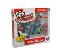 TECH DECK Bendy Boards - Juego de 5 patinetas de goma con ruedas de trabajo para usar como mini borradores coleccionables de patineta