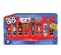 Tech Deck - Juego de 25 cumpleaños, 8 Finger Skates - 8 auténticos Finger Skates coleccionables y 1 Figura Dud - 25 años, Mini Skate, Juguete Infantil de 6 años y más