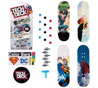 Tech Deck, Ultra DLX - Diapasón de 4 unidades, DC Superman, mini monopatines coleccionables y personalizables, juguetes para niños a partir de 6 años