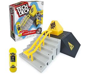Tech Deck X-Connect - Juego de rampas para trituradora de pirámides con monopatín de Dedos auténtico de la Marca Almost y Accesorios, rampa Convertible a voluntad, a Partir de 6 años