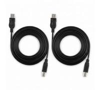 Tech-Fan - Cable de impresora USB 1,8 m, [paquete de 2], USB A macho a USB B 2.0 macho, compatible con HP, Canon, Epson, Brother, Lexmark, Dell, Samsung, Xerox, Kodak, Ricoh, Hero, Piano, DAC, Midi
