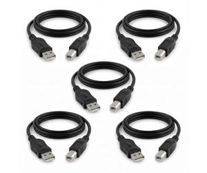 Tech-Fan - Cable de impresora USB 1,8 m, USB A macho a USB B 2.0 macho, compatible con HP, Canon, Epson, Brother, Lexmark, Dell, Sam Sung, Xerox, Kodak, Ricoh, Hero, Piano, DAC, Midi Keyboard