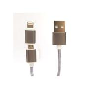 TECH FUZZION CABO USB MICRO LIGHTNING SILVER