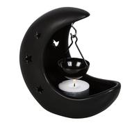 TECH ISLAND Quemador de cera para derretir, quemador de aceite colgante de luna creciente, diseño encantador con aceites esenciales de estrella recortada y soporte para derretir cera para decoración