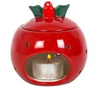 Tech Island Quemador de cera, quemador de cera de cerámica de bola roja, difusor de cera, difusor de aromaterapia, difusor de aceite, aceite esencial para difusores para decoración del hogar,