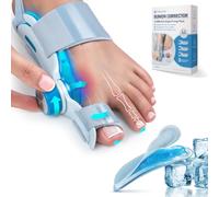 Tech Love Corrector De Juanetes Almohadilla de gel Refrescante,Enderezador Del Dedo Gordo Del Pie,Férula Para Juanete Mujeres,Corrector Dedos En Martillo Para El Alivio Hallux Valgus Unisex Azul