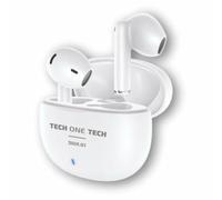 Auriculares Bluetooth Tech One Tech SIUX.01 TEC1401/ con estuche de carga/ Autonomía 5h/ Blancos