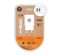 TECH ONE TECH Cargador Doble + Cable USB-C, Blanco