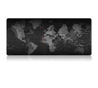 Tech Stor3 Alfombrilla de ratón XXL Mapa del mundo para juegos 90 x 40 cm: mapa del mundo con base antideslizante de goma natural, ajustada y suave, adecuada para cualquier ratón, teclado y portátil