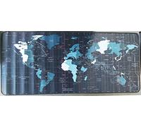 Tech Stor3 Alfombrilla XL Mapa del mundo azul Gaming Mouse pad, 80 x 30 cm, World Map con base antideslizante de goma, adherente y lisa, apta para cualquier ratón, teclado y portátil (mapa del mundo