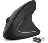 Tech stor3 ratón Vertical Inalámbrico Óptico Inalámbrico | 6 Botones | diseño ergonómico -Color Negro con retroiluminación coloreada - Bulk Pack Mouse Verticale