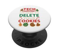 Tech Support Christmas Cookies Lover Women Men Funny PopSockets PopGrip Adhesivo