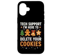 Tech Support Here to Delete Cookies Funny Christmas Carcasa para iPhone 16