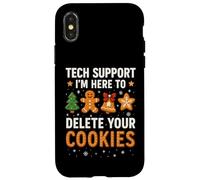 Tech Support Here to Delete Cookies Funny Christmas Carcasa para iPhone X/XS
