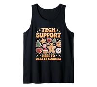 Tech Support Here to Delete Cookies Funny Christmas Pajama Camiseta sin Mangas