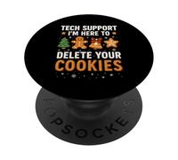 Tech Support Here to Delete Cookies Funny Christmas PopSockets PopGrip Adhesivo