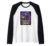Tech War Cats Clash, Space Cats Illustration Graphic Cartoon Camiseta Manga Raglan