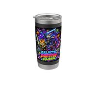 Tech War Cats Clash, Space Cats Illustration Graphic Cartoon Vaso térmico de acero inoxidable de doble pared