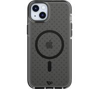 tech21 EVO Check - Funda para iPhone 15 Plus, Compatible con MagSafe, Funda de protección contra Impactos, Color Ahumado/Negro