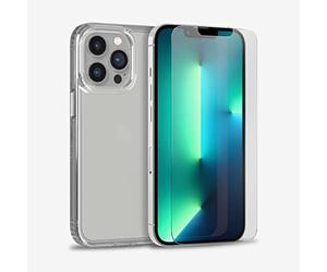 tech21 EVO - Paquete de Vidrio Transparente e Impacto para iPhone 13 Pro MAX - Funda Protectora para teléfono con protección contra caídas múltiples de 12 pies y Protector de Pantalla de Vidrio