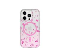 tech21 FlexQuartz - Funda para iPhone 15 Pro, Compatible con MagSafe, protección estándar Militar 15x, diseño de Flor de Cerezo