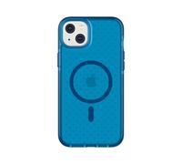 tech21 iPhone 14 Plus EVO Check Compatible con MagSafe® - Funda Protectora Delgada Que Absorbe los Golpes con protección FlexShock de 16 pies contra caídas y Botones adicionales, Azul clásico