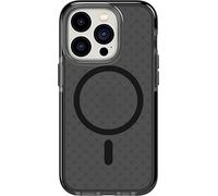tech21 iPhone 14 Pro EVO Check Compatible con MagSafe - Funda Protectora Delgada Que Absorbe los Golpes con protección FlexShock contra caídas de 16 pies y Botones adicionales, Color Negro Ahumado